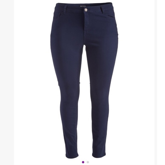 Navy slim pants - Picture 1 of 3